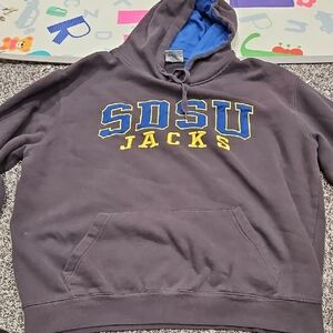 Stadium Athletics Gray and Blue SDSU Jacks Men's Hoodie * Has Small Snag*